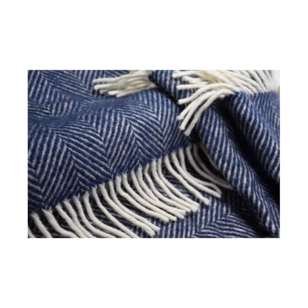 Prince of Scots Highland Tweed Herringbone Pure Wool Throw - Picture 3 of 3